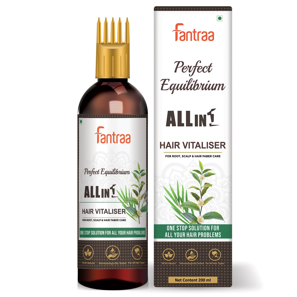 All in 1 Hair Vitaliser For Root, Scalp & Hair Care With COMB APPLICATOR Hair Oil, 200ml