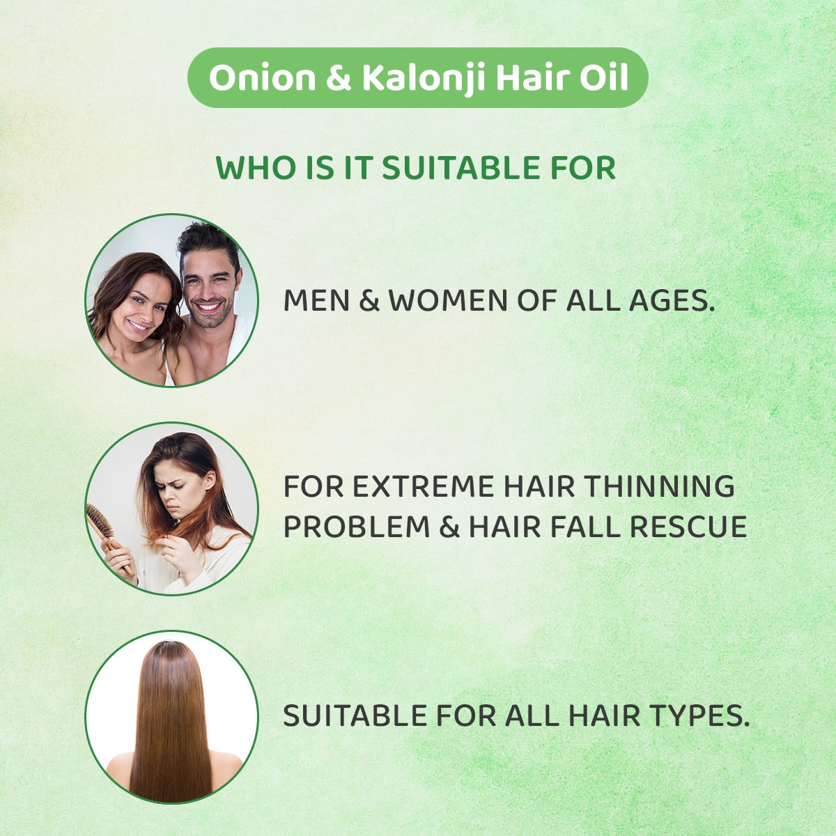 Onion oil and Kalonji Hair oil With COMB APPLICATOR For Controls Hair Fall, 200ml